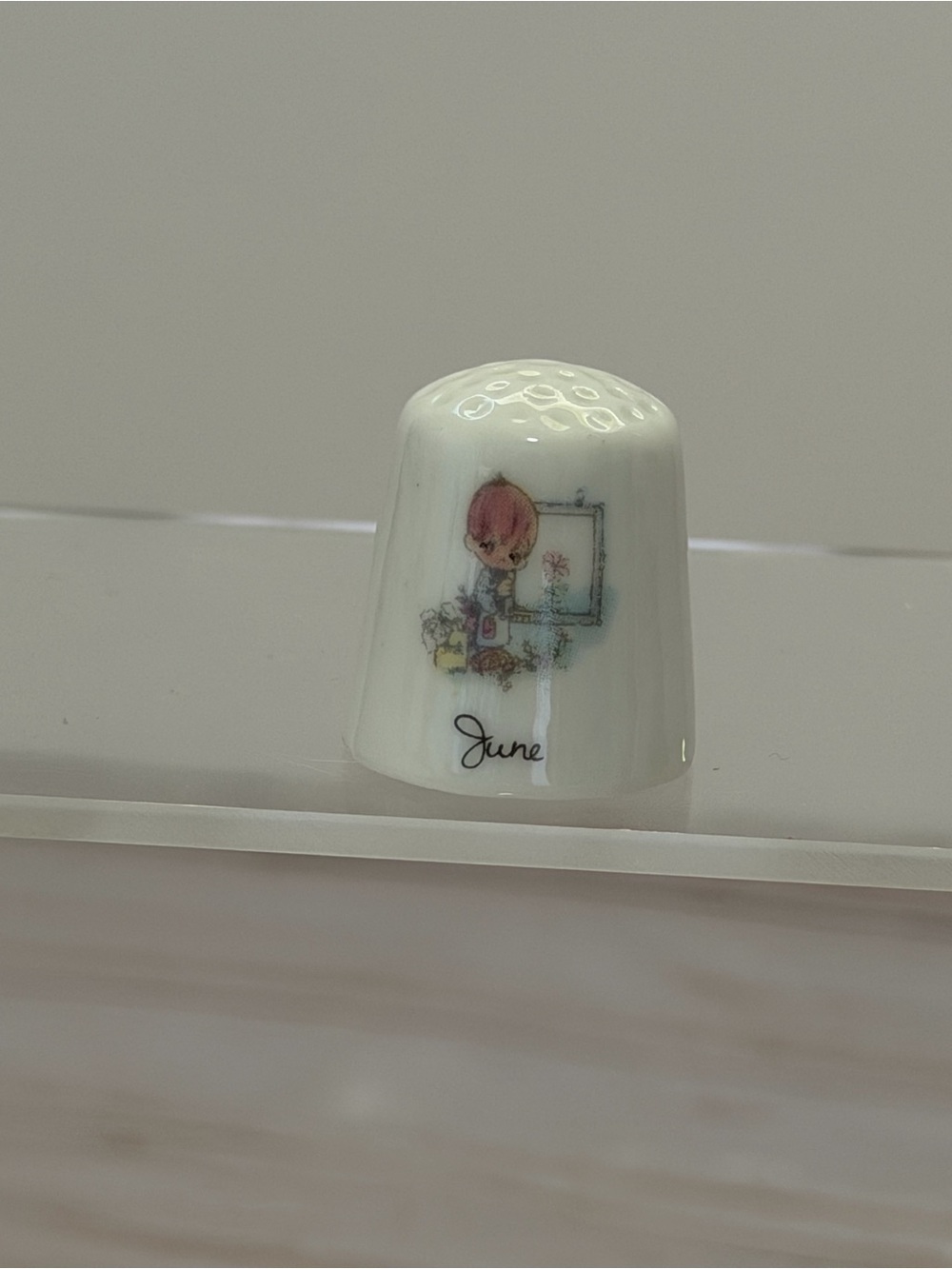 Precious Moment June Thimble Vintage Souvenir Collectible